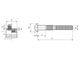 Technical drawing with dimensions of Huck® C50L® R-BR - Lockbolts button head