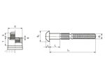 Technical drawing with dimensions of Huck® C50L® R-BR - Lockbolts button head