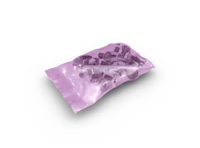 An accessory kit with 20 components in a light pink bag