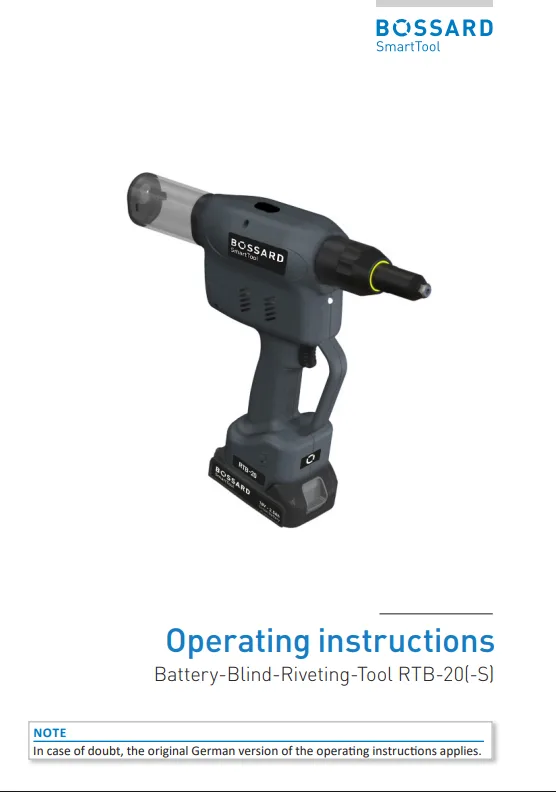 Thumbnail Operating Instructions RTB-20 S