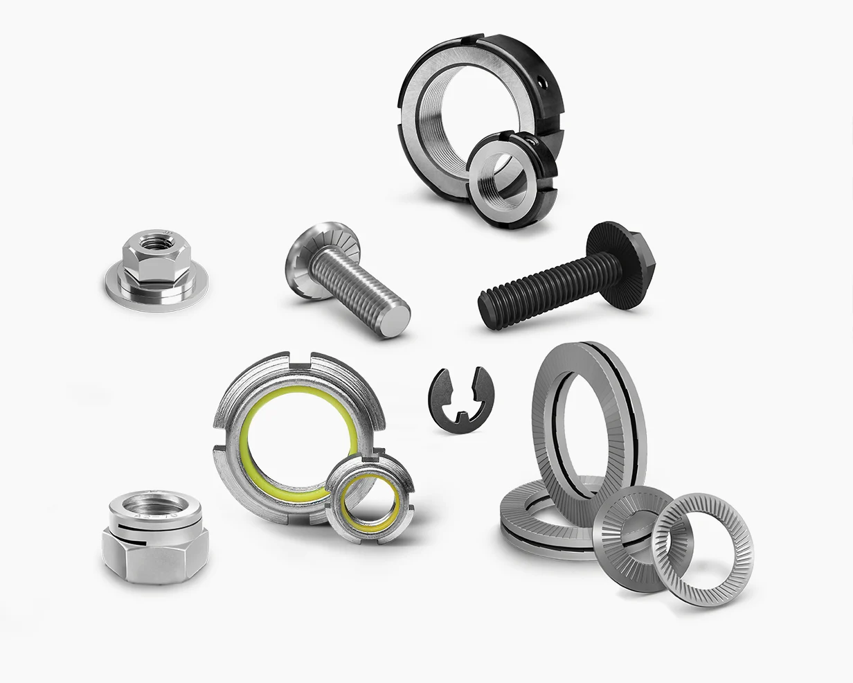 用于紧固的不同类型的固定和防松元件