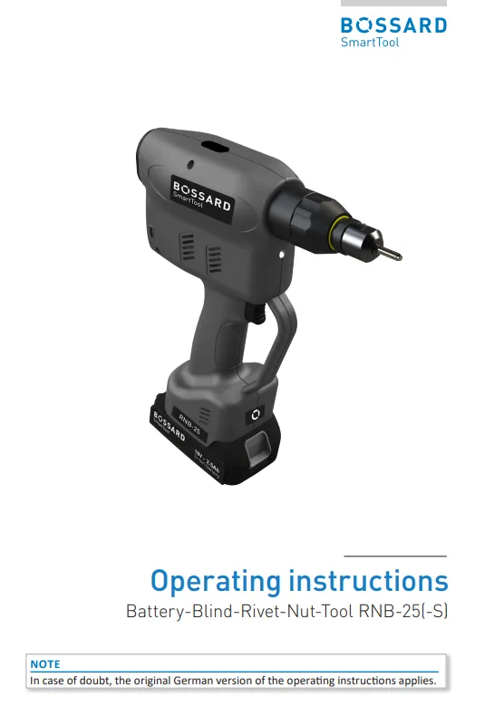 Thumbnail Operating Instructions RNB-25 S