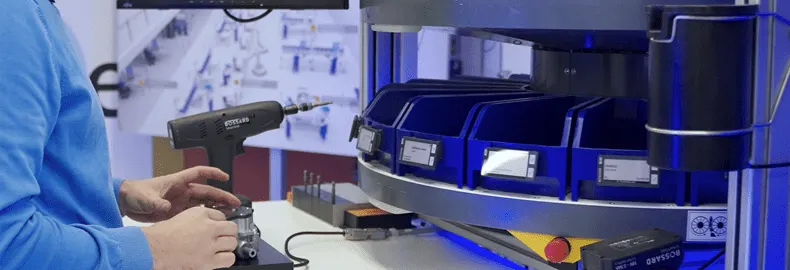 Conected screwdriver and tower system for c-Parts